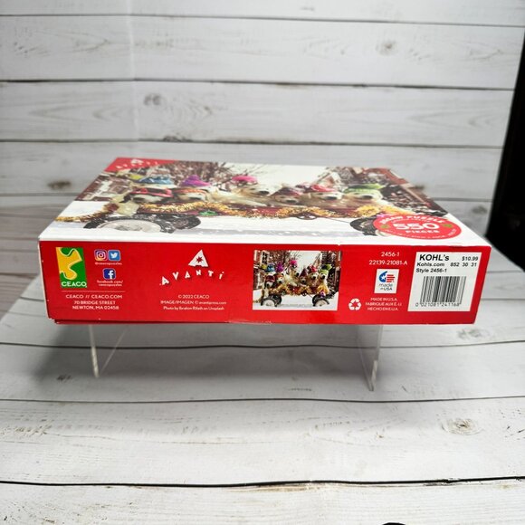 Avanti Puppies in Winter Hats 550 Piece Puzzle by Ceaco Christmas Dogs Wagon - Picture 4 of 7